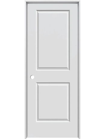 Prehung Door 24 in. x 80 in. 2 Panel Right-Handed Primed Carrara