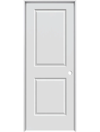 Prehung Door 24 in. x 80 in. 2 Panel Left-Handed Primed Carrara
