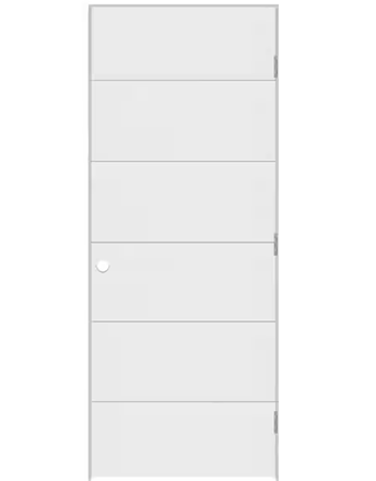 6 Panel Melrose Hollow Core White Primed Molded Single Prehung Interior Door