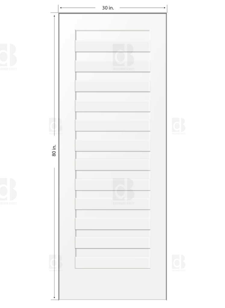 Shadow louver Primed Composite Solid Core Interior Door - Image 6