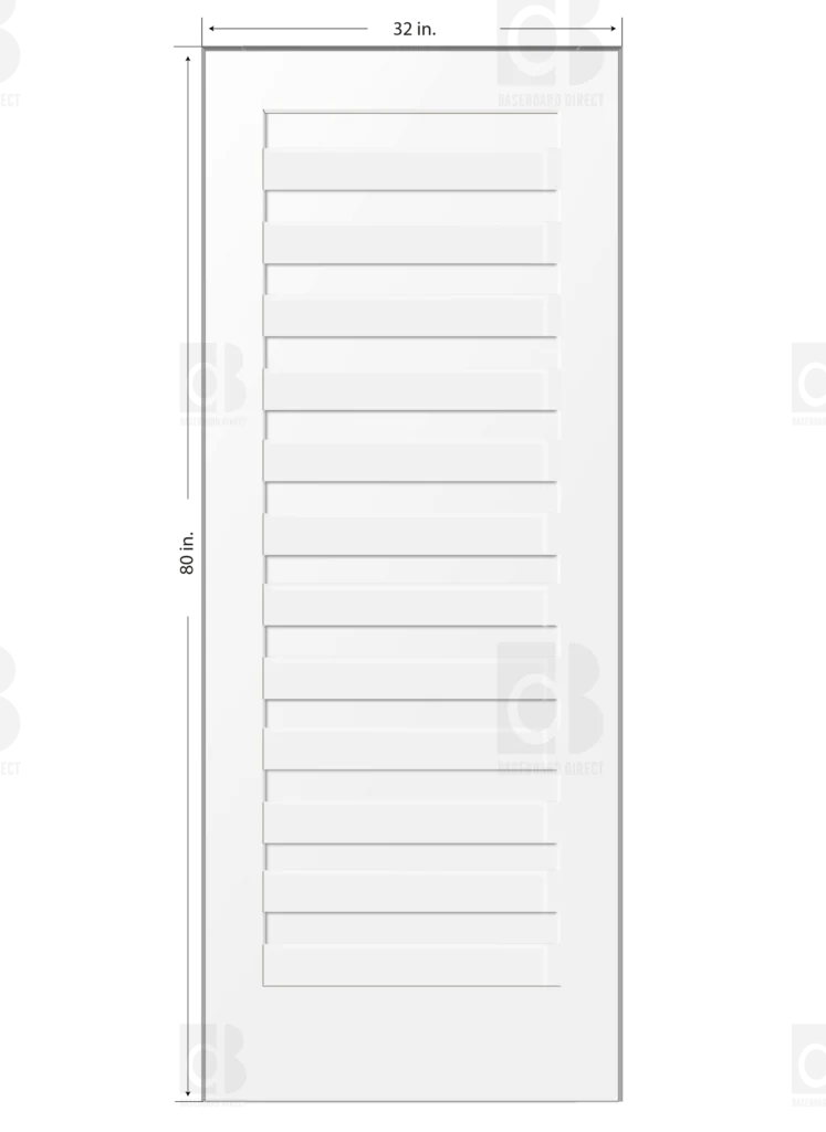 Shadow louver Primed Composite Solid Core Interior Door - Image 7