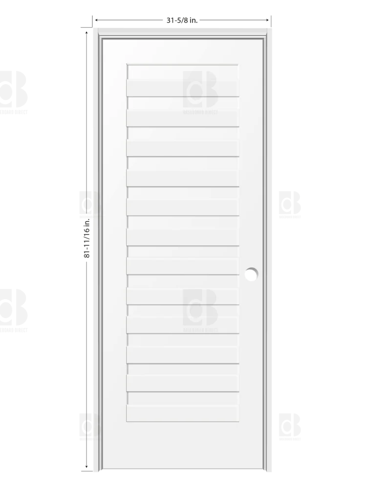 Shadow louver Primed Composite Solid Core Interior Door - Image 2